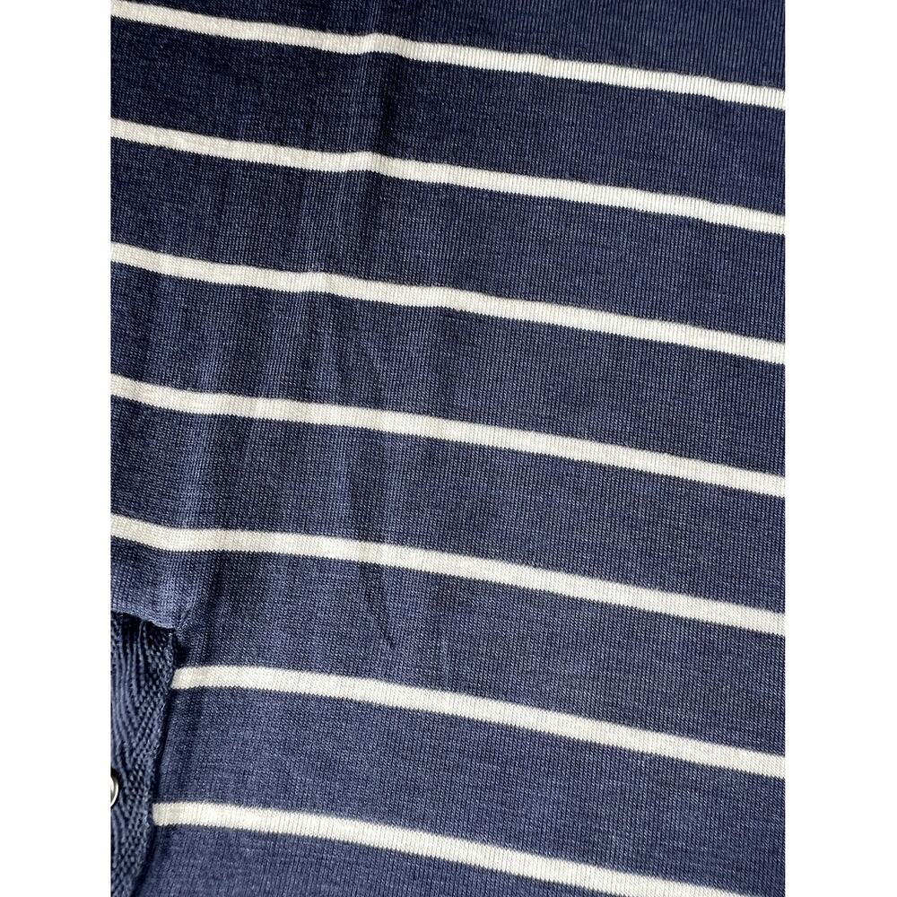 Glitz Navy with strip V-neck Short Sleeve T-shirt, Women's size M - Picture 3 of 7